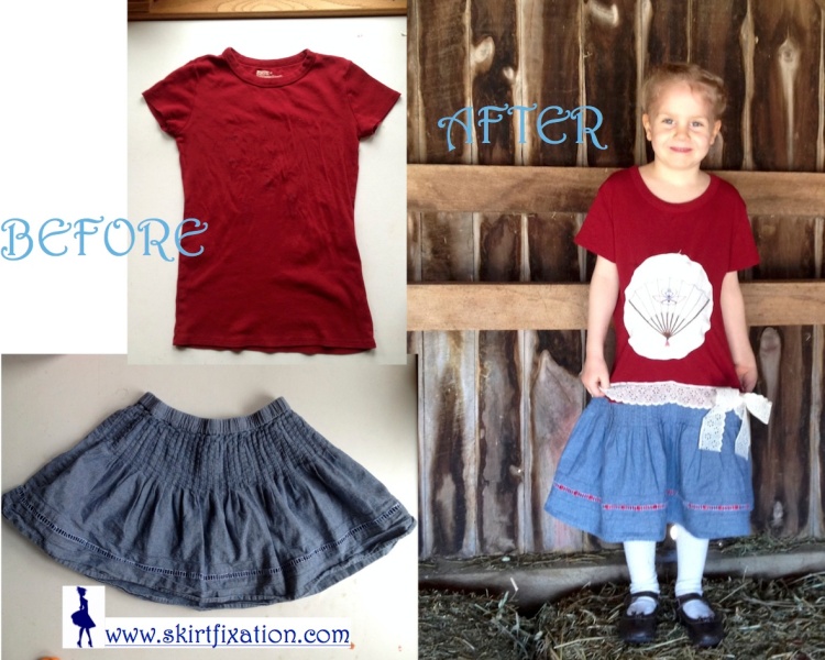 t-shirt dress before & after