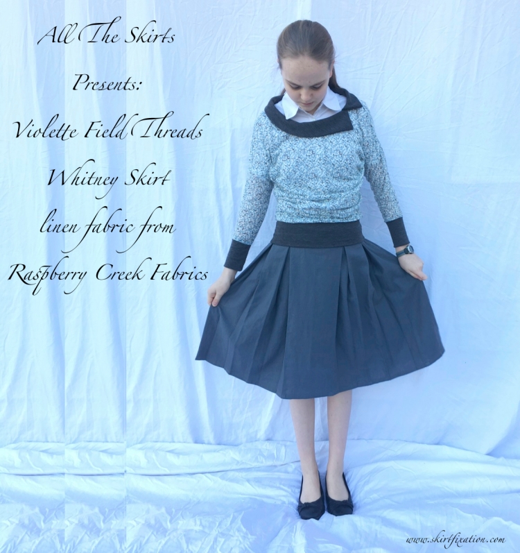 Whitney Skirt sewn by Skirt Fixation using linen fabric from Raspberry Creek Fabrics