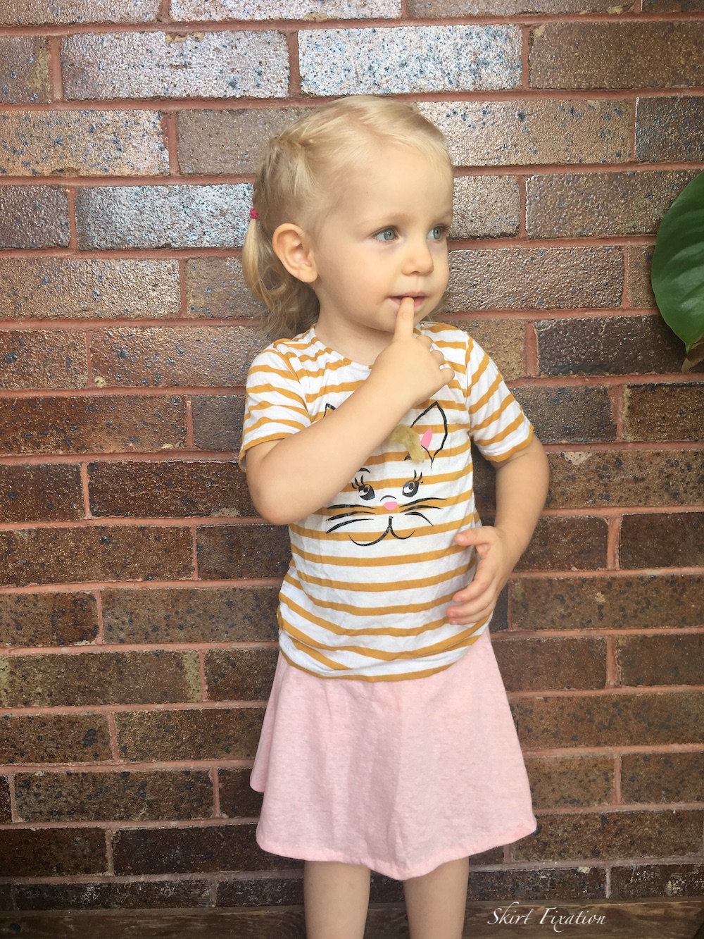 3 knit skirts for a toddler sewn and reviewed by Skirt Fixation