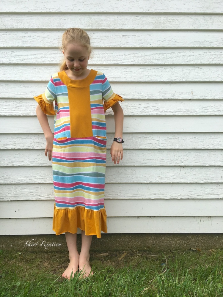 Knit summer dressed for girls sewn by Skirt Fixation